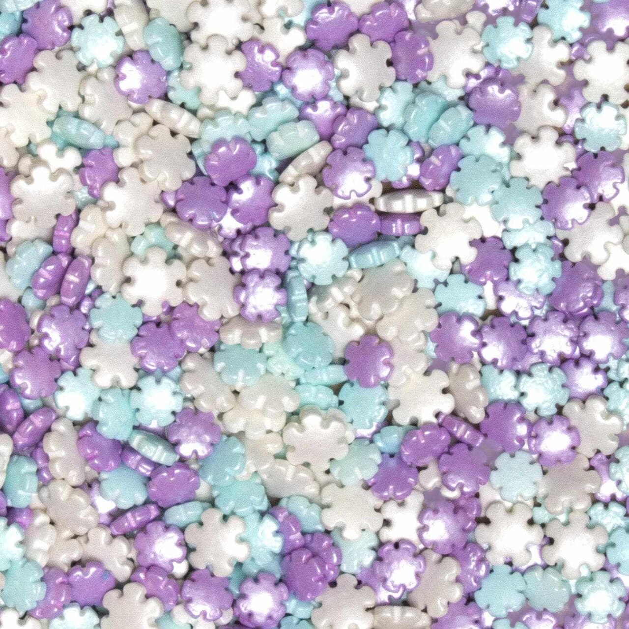 Purple and Blue Snowflake Shaped Sprinkles